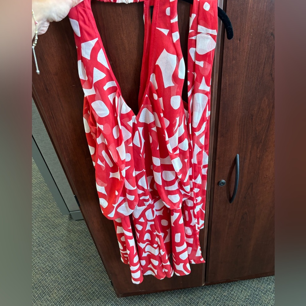 Stile Benetton Red and White Dress with Tie